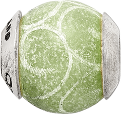 Sterling Silver 925 Jade Stone Bead with Polished Finish