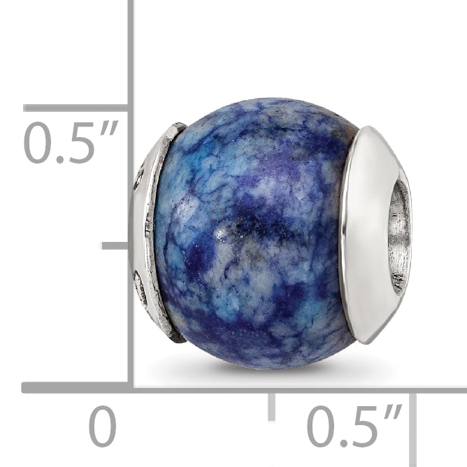 Sterling Silver Reflections Lapis Stone Bead