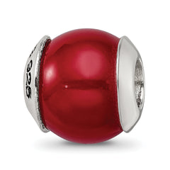 Sterling Silver Reflections Red Quartz Stone Bead