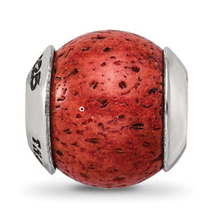 Sterling Silver 925 Coral Bead with Polished Finish Earthy Charm