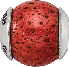 Sterling Silver 925 Coral Bead with Polished Finish Earthy Charm