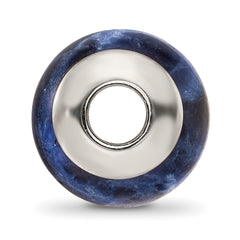 Sterling Silver 925 Sodalite Stone Bead with Polished Finish