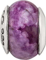 Sterling Silver 925 Purple Magnesite Bead with Polished Finish