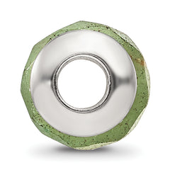 Sterling Silver Aventurine Bead with Polished Finish, Earth-Inspired Elegance