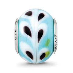 Sterling Silver 925 Murano Glass Bead with Polished Finish Elegant Design