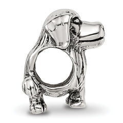 Sterling Silver 925 Golden Retriever Bead with Antiqued Finish Casted Solid Design