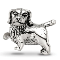 Sterling Silver 925 Golden Retriever Bead with Antiqued Finish Casted Solid Design