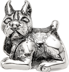 Sterling Silver 925 Antiqued Boxer Bead Solid Themed Design by Sophia Jewelers