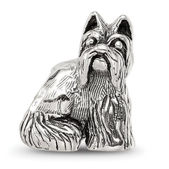 Sterling Silver 925 Miniature Schnauzer Bead with Antiqued Finish Elegant Pet Tribute