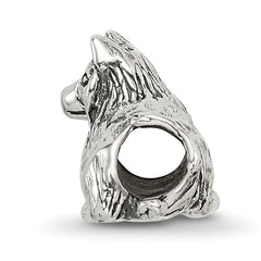 Sterling Silver 925 Shetland Sheepdog Bead with Antiqued Finish Timeless Pet Tribute