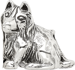 Sterling Silver 925 Shetland Sheepdog Bead with Antiqued Finish Timeless Pet Tribute