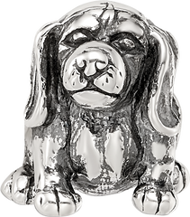 Sterling Silver 925 Beagle Bead with Antiqued Finish for Timeless Pet Tribute
