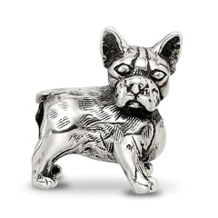 Sterling Silver 925 Boston Terrier Bead with Antiqued Finish Lifelike Pet Tribute