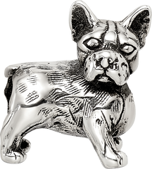 Sterling Silver 925 Boston Terrier Bead with Antiqued Finish Lifelike Pet Tribute