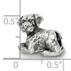 **Sterling Silver 925 Labrador Retriever Bead with Antiqued Finish A Timeless Tribute for Dog Lovers**