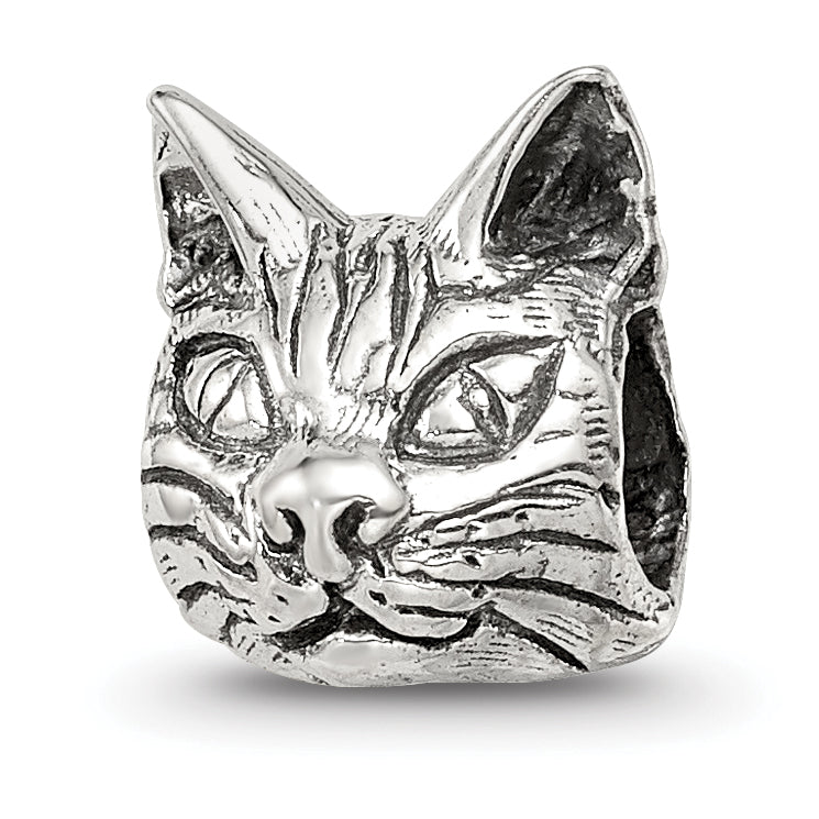 Sterling Silver Reflections Maine Coon Cat Head Bead