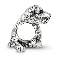 Sterling Silver 925 Rottweiler Bead with Antiqued Finish Durable, Hand-Crafted Charm