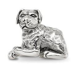 Sterling Silver 925 Rottweiler Bead with Antiqued Finish Durable, Hand-Crafted Charm