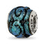 Sterling Silver Reflections Blue Dichroic Glass Bead