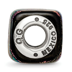 Sterling Silver Dichroic Glass Bead with Elegant Purple Finish for Charm Bracelets