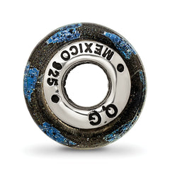 Sterling Silver 925 Dichroic Glass Bead with Pink/Purple Hearts Elegant & Polished Charm