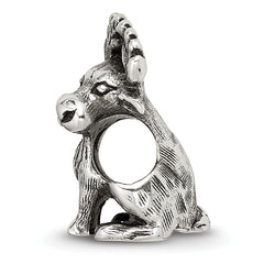 Sterling Silver 925 Moose Bead with Antiqued Finish Solid Cast