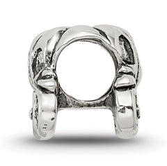 Sterling Silver 925 Pumpkin Carriage Bead with Antiqued Finish Solid Cast