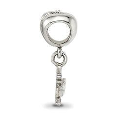 Sterling Silver #1 Teacher Apple Dangle Bead with Enameled Finish