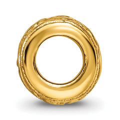 Sterling Silver Gold-Plated Floral Bead with Polished Finish Elegant Design