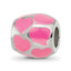 Sterling Silver Reflections Pink Enameled Hearts Bead