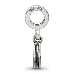 Sterling Silver 925 Love Story Dangle Bead with Antiqued Finish Solid Vintage Charm