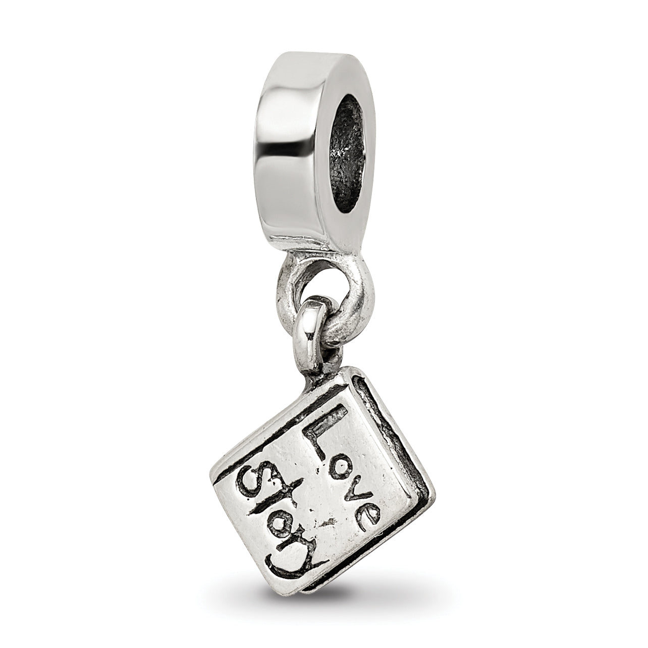 Sterling Silver Reflections Love Story Book Dangle Bead
