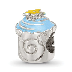 Sterling Silver Reflections Blue Enameled Cupcake Bead