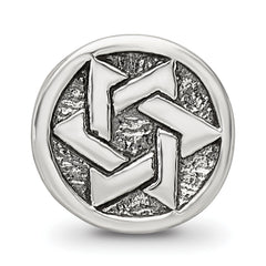 Sterling Silver 925 Star of David Bead Antiqued Solid Cast Design