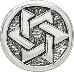 Sterling Silver 925 Star of David Bead Antiqued Solid Cast Design