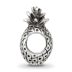 Sterling Silver 925 Pineapple Bead with Antiqued Finish for Themed Jewelry