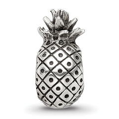 Sterling Silver 925 Pineapple Bead with Antiqued Finish for Themed Jewelry