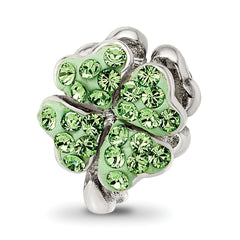 Sterling Silver Reflections Light Green Preciosa Crystal Clover Bead