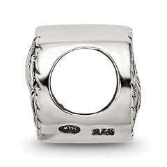 Sterling Silver 925 Praying Hands Bead with Antiqued Finish Solid Themed Design