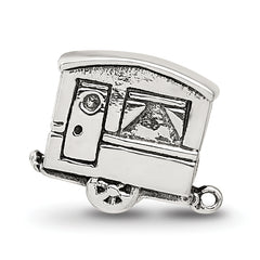 Sterling Silver 925 Camper Trailer Bead with Antiqued Finish Solid