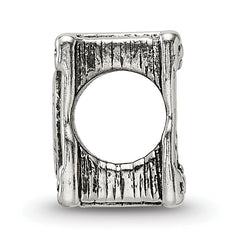 Sterling Silver 925 Love Story Book Bead with Antiqued Finish