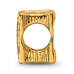 Sterling Silver Gold-Plated Love Story Book Bead with Polished Finish