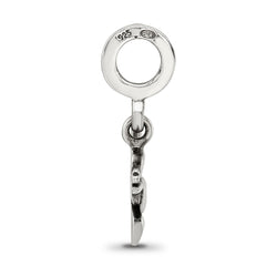 Sterling Silver 925 Antiqued Dove Dangle Bead by Sophia Jewelers