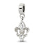 Sterling Silver Reflections Clear Preciosa Crystal Fleur De Lis Bead
