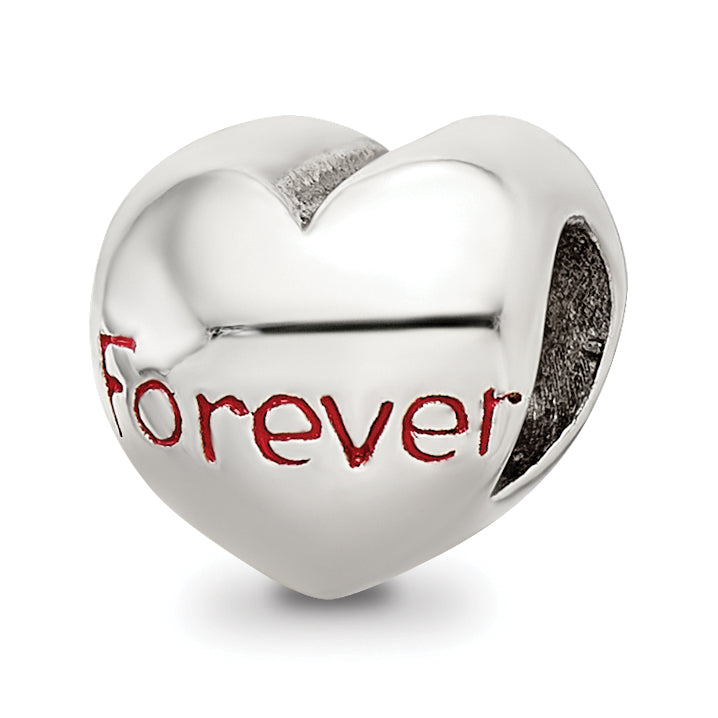 Sterling Silver Reflections Enameled Forever Heart Bead