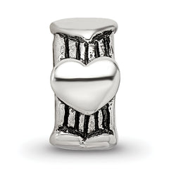 Sterling Silver 925 Heart Bead with Antiqued Finish Timeless Design