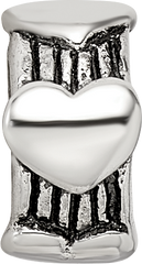 Sterling Silver 925 Heart Bead with Antiqued Finish Timeless Design