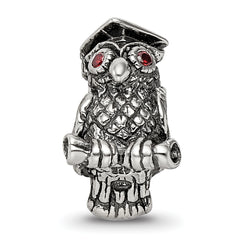 Sterling Silver 925 Antiqued Wise Owl Bead Solid Casted Charm