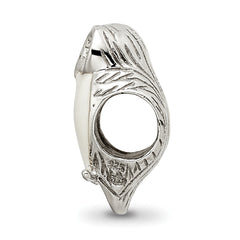 Sterling Silver 925 Wise Owl Bead with Enameled Accents Vintage-Inspired Design