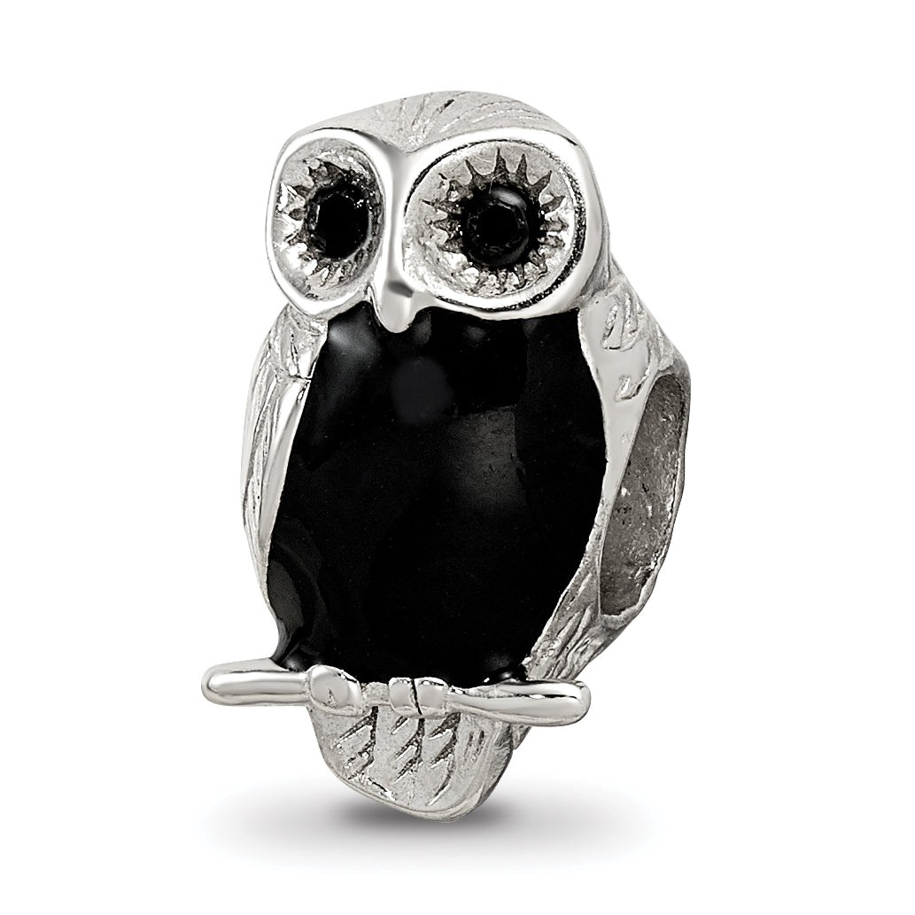 Sterling Silver Reflections Enameled Wise Owl Bead